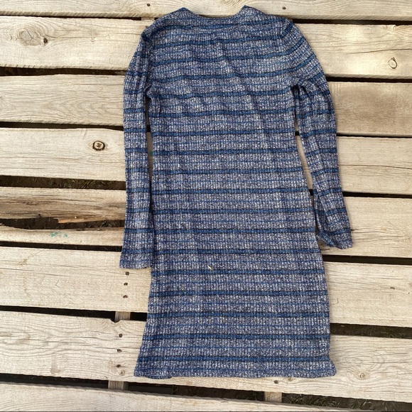 41 hawthorn gray blue striped dress long sleeves L - Picture 2 of 4